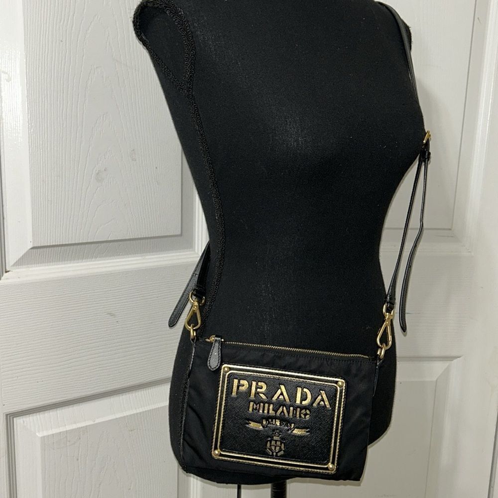 Authentic Black Prada Nylon/Leather Crossbody Bag - Picture 7 of 16
